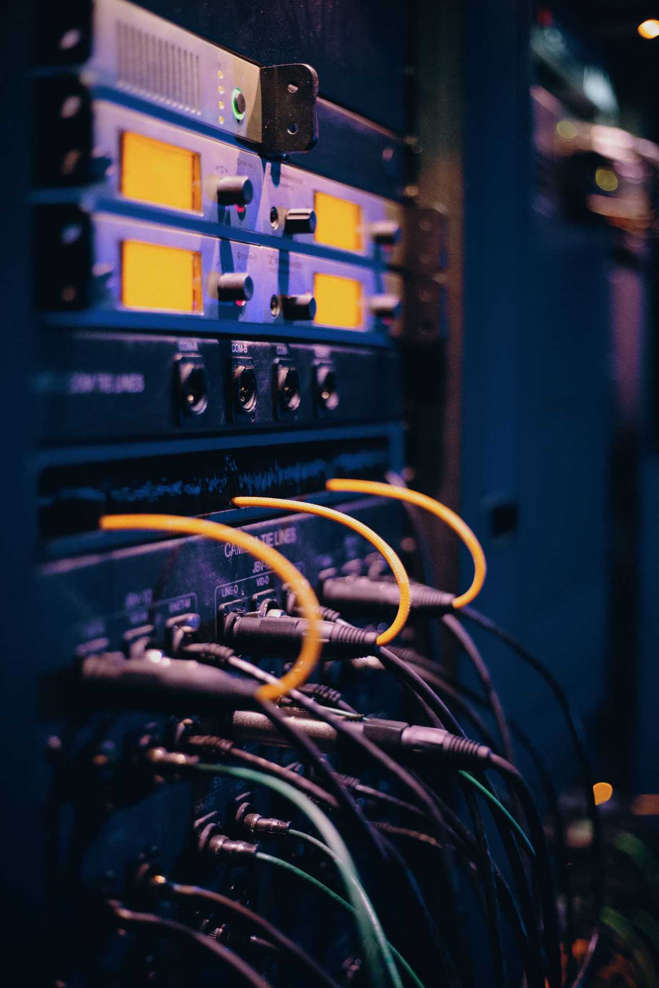Server rack cabling — cyber R&D lab